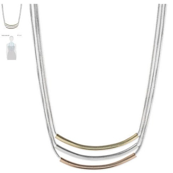 nine west tri tone necklace